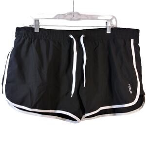 Nonwe Black White Stripe Athleisure Shorts Size XXL